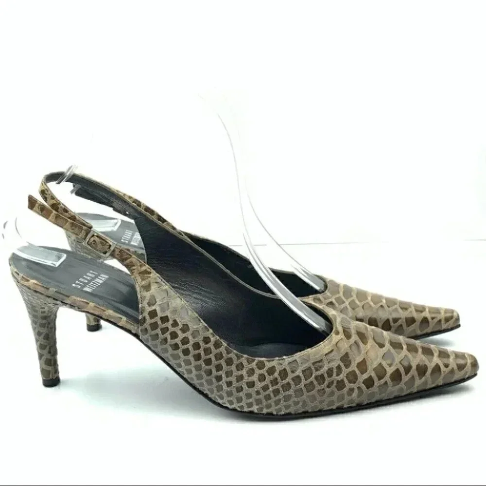 Stuart Weitzman heels 8.5 alligator print leather